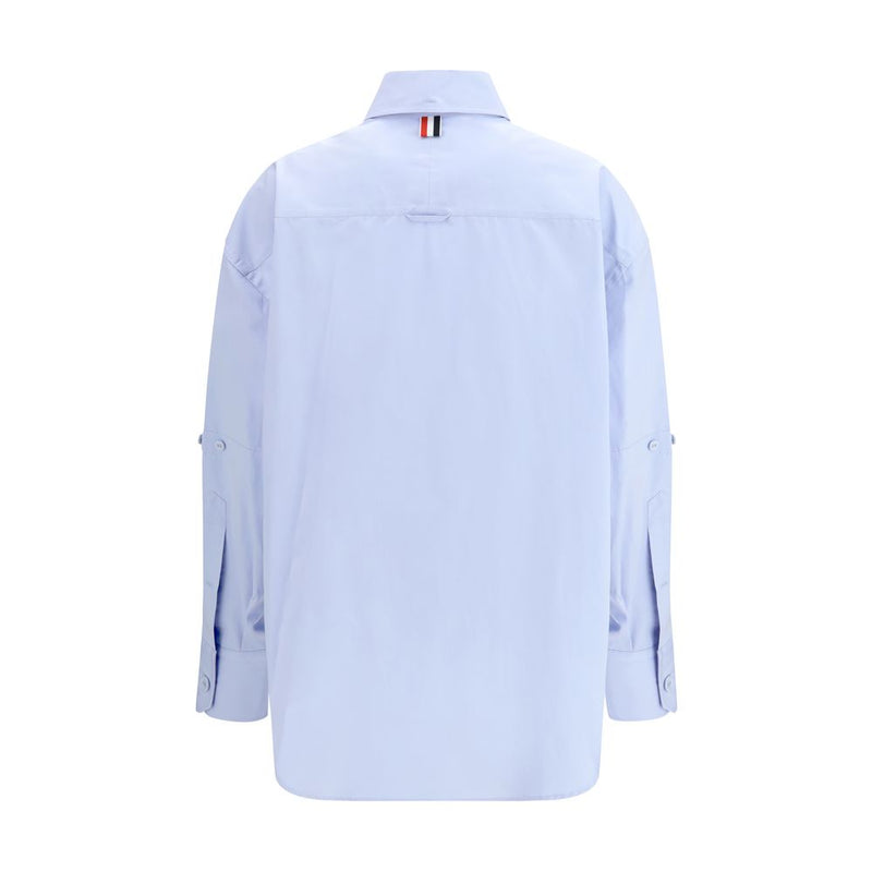 Thom Browne Blue Cotton Oversized Pattern Shirt for Women