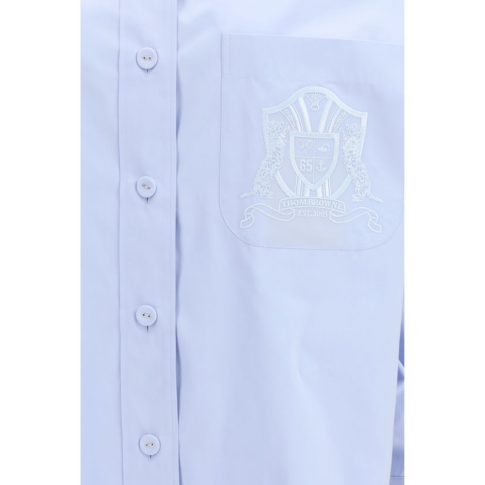 Thom Browne Blue Cotton Oversized Pattern Shirt