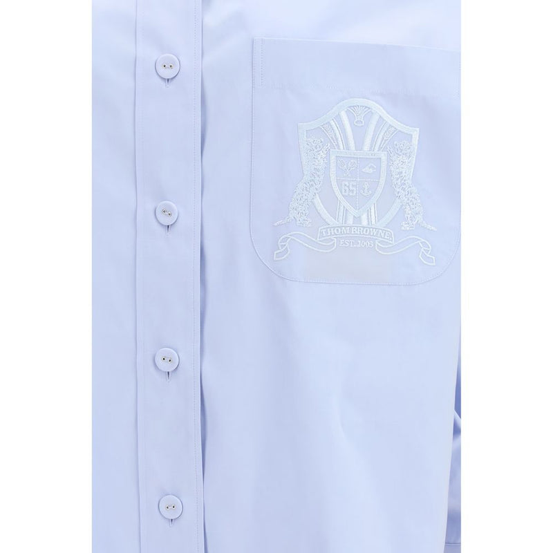 Thom Browne Blue Cotton Oversized Pattern Shirt for Women