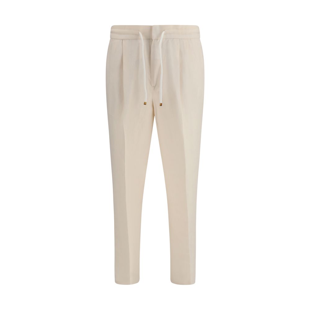 Brunello Cucinelli Beige Linnen Casual Broek