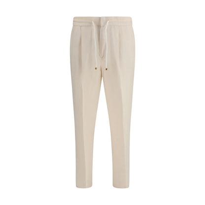 Brunello Cucinelli Beige Linnen Casual Broek