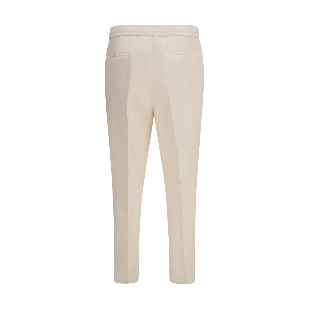 Brunello Cucinelli Beige Linnen Casual Broek