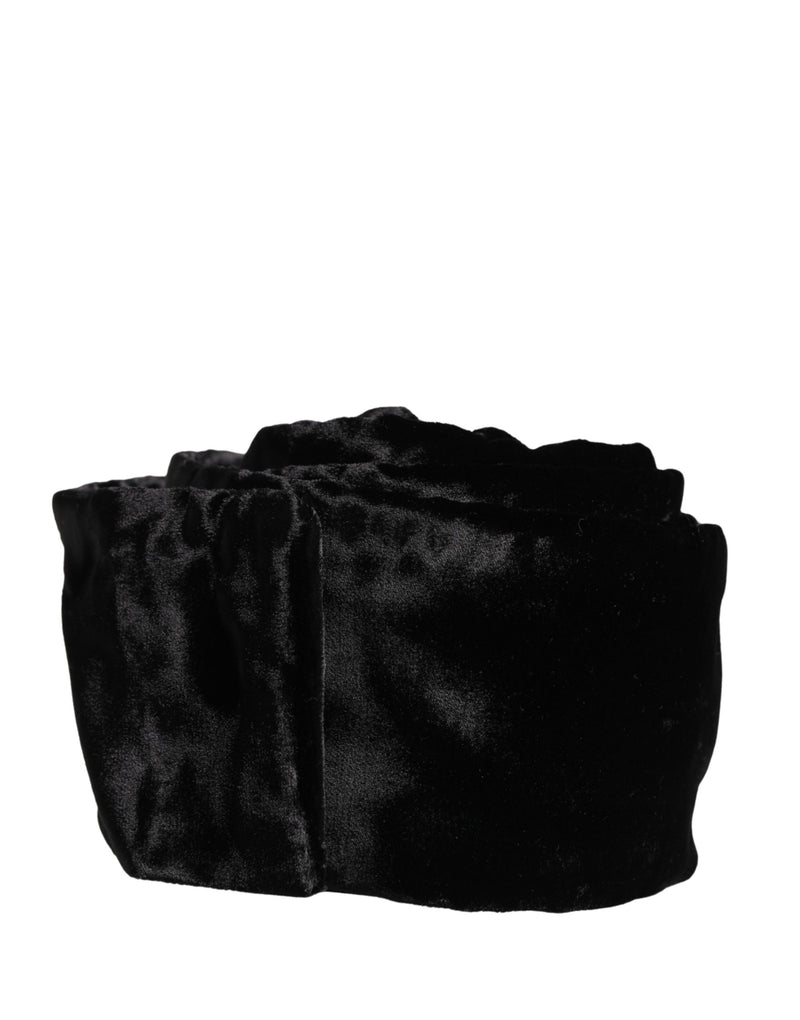 Dolce & Gabbana Black Viscose Satin Waist Belt for Women