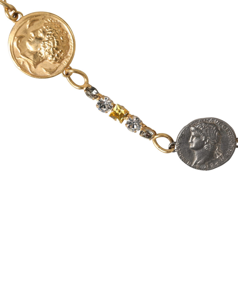 Dolce & Gabbana Gold Brass Chain Coin Embellished Belt