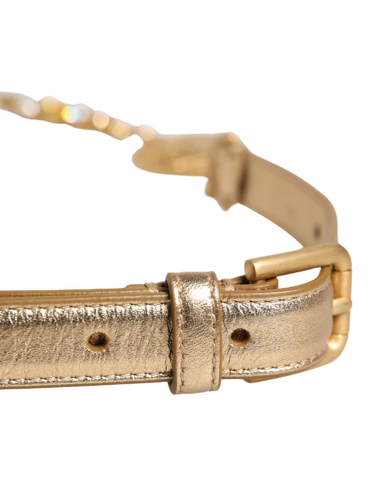 Dolce & Gabbana Gold Brass Chain Coin Embellished Belt