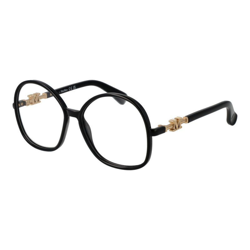 Max Mara Black Plastic Glasses (Frames) - Stylish Round Design