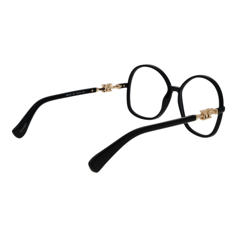 Max Mara Black Plastic Glasses (Frames) - Stylish Round Design