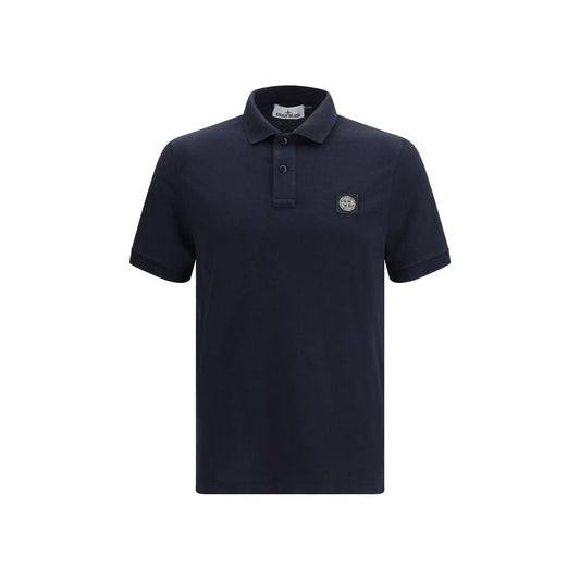 Stone Island Blue Cotton Polo Shirt - SS26 Collection