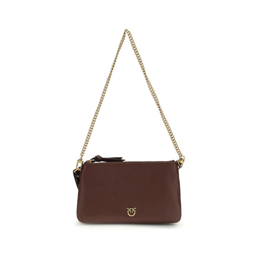 PINKO Mini Double Bag en Cuir de Veau Marron