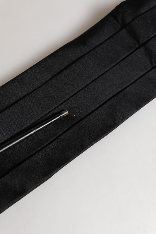Dolce & Gabbana Black 100% Silk Women Wide Waist Cummerbund