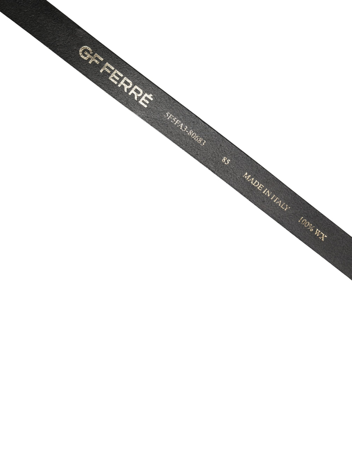 GF Ferre Black Leather Slim Belt with Gold Tone Buckle