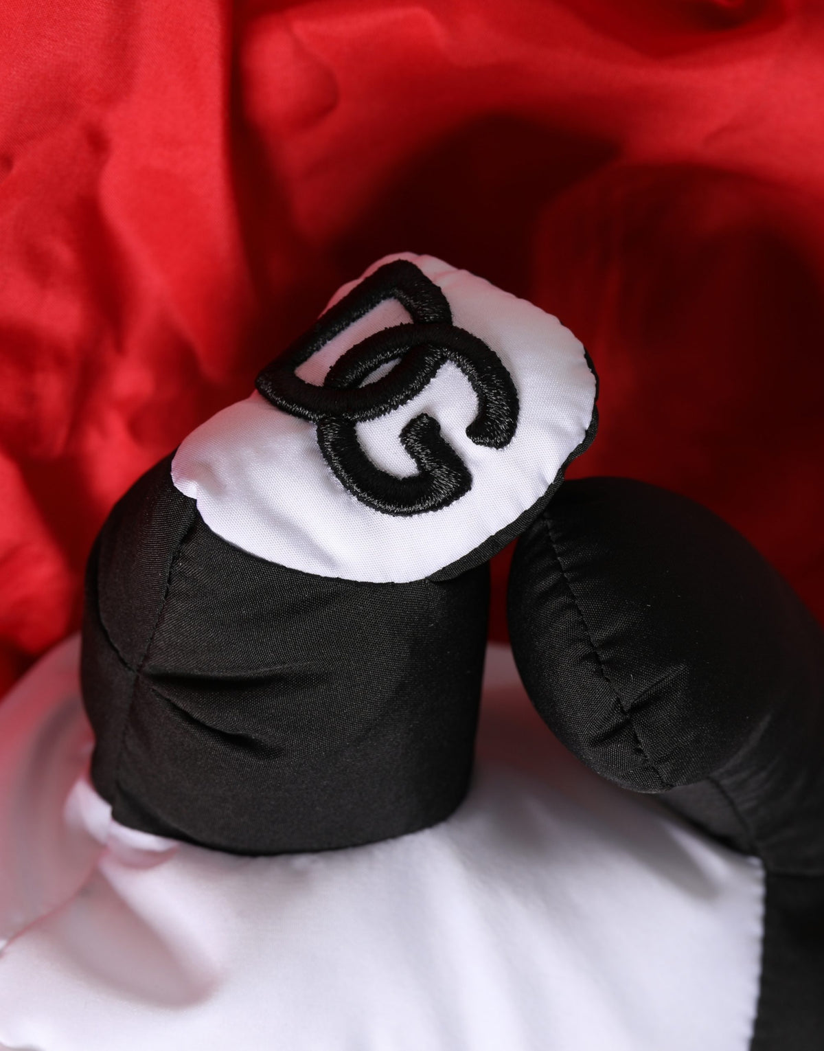Sac cabas Dolce &amp; Gabbana pour homme, rouge, en polyester, avec peluche panda.