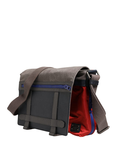Dolce & Gabbana Heren Veelkleurige Nylon Canvas Etna Messenger Schoudertas