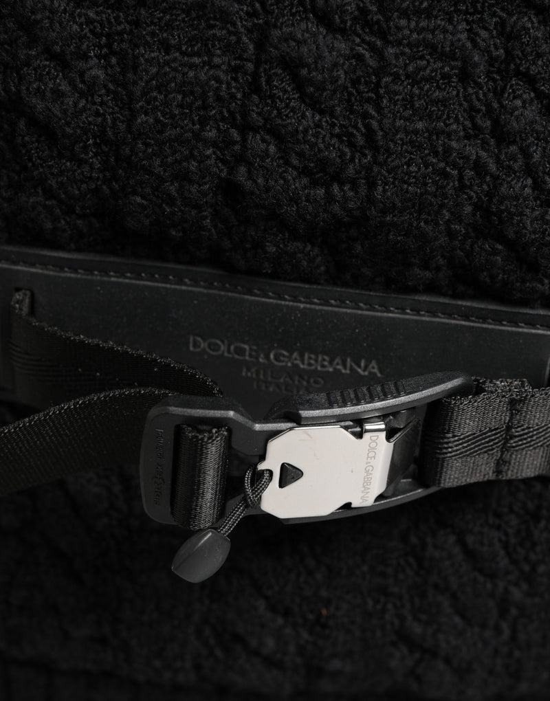 Sac de voyage Dolce &amp; Gabbana en laine tricotée noire
