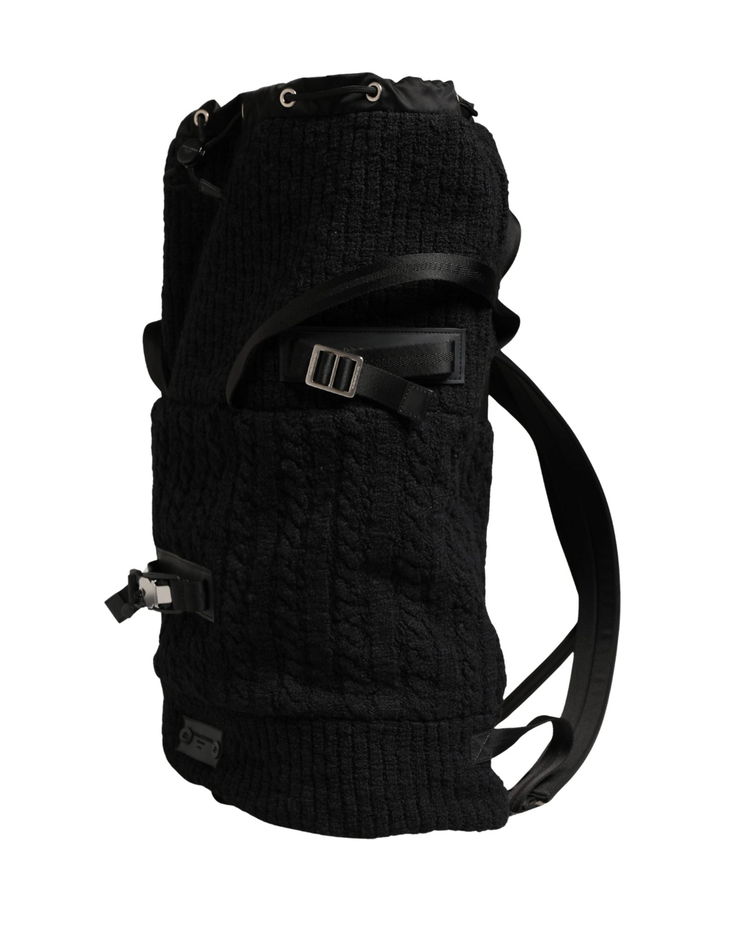 Dolce & Gabbana Zwart Tricot Wolmix Duffeltas Rugzak Reistas