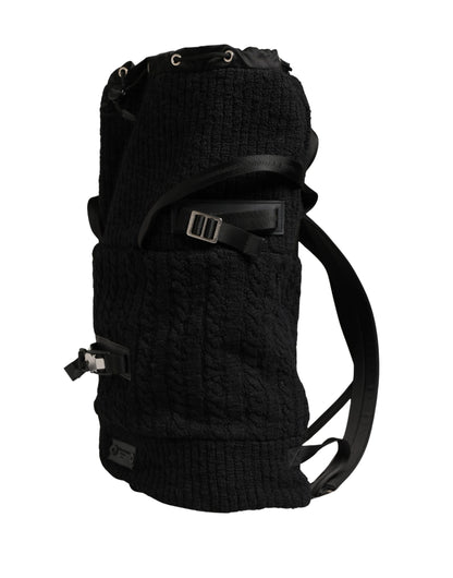 Dolce & Gabbana Zwart Tricot Wolmix Duffeltas Rugzak Reistas
