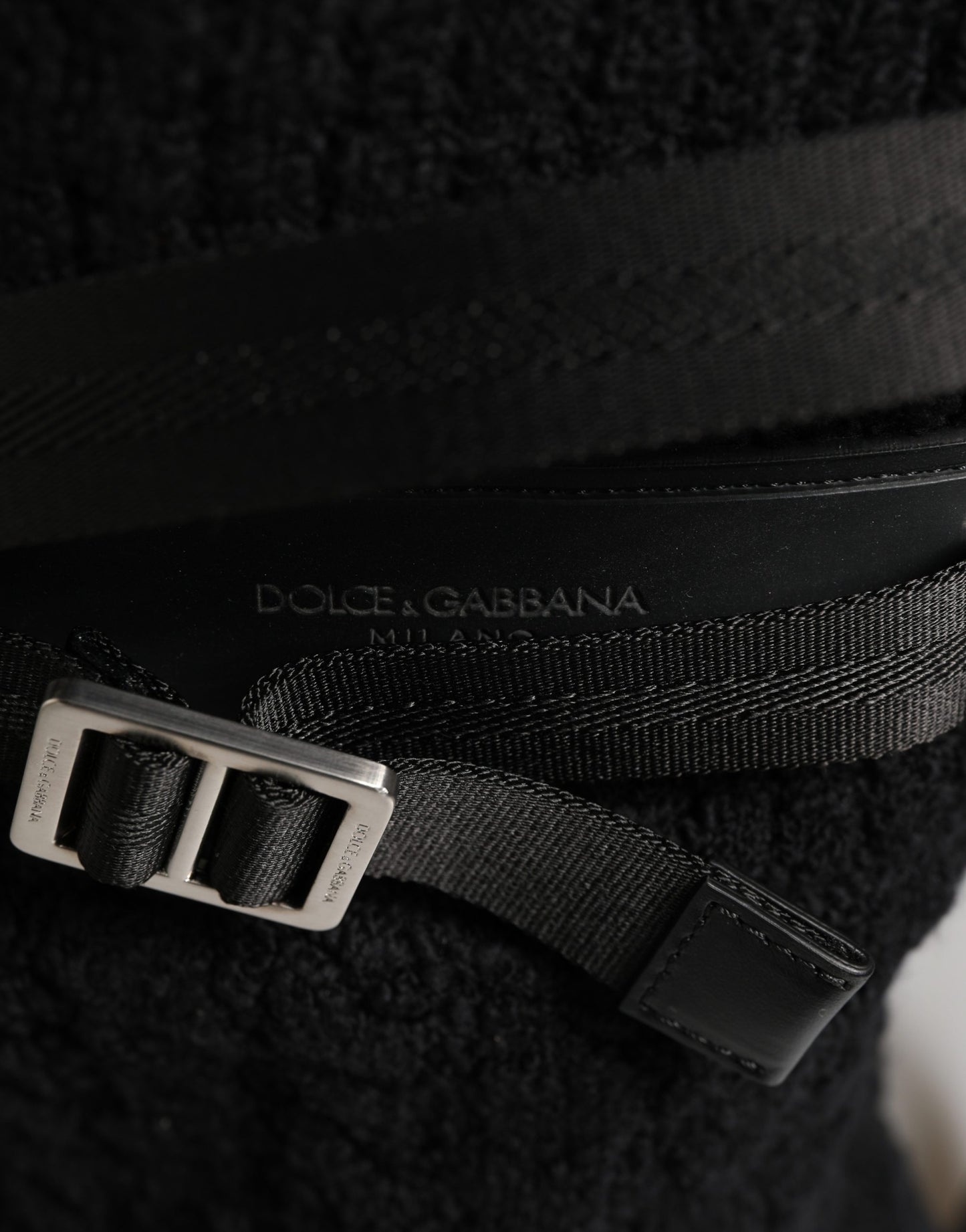 Dolce & Gabbana Zwart Tricot Wolmix Duffeltas Rugzak Reistas