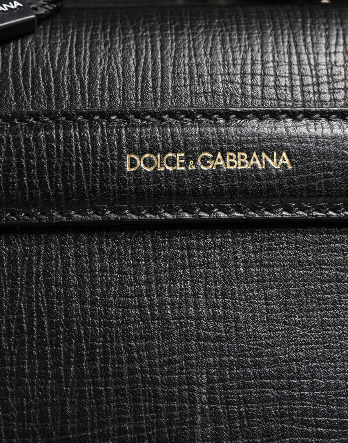 Sac week-end Dolce &amp; Gabbana en cuir noir avec applique « Car Man »