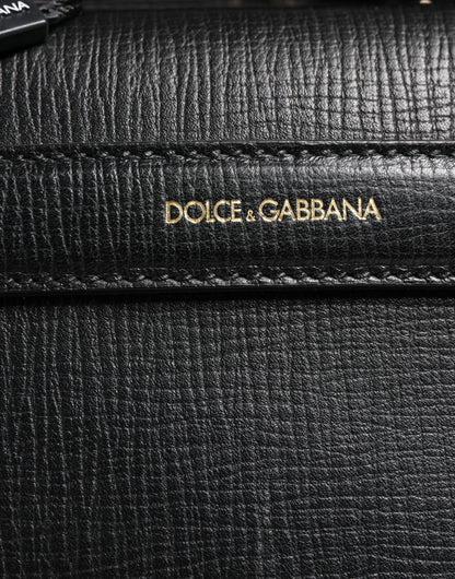 Sac week-end Dolce &amp; Gabbana en cuir noir avec applique « Car Man »