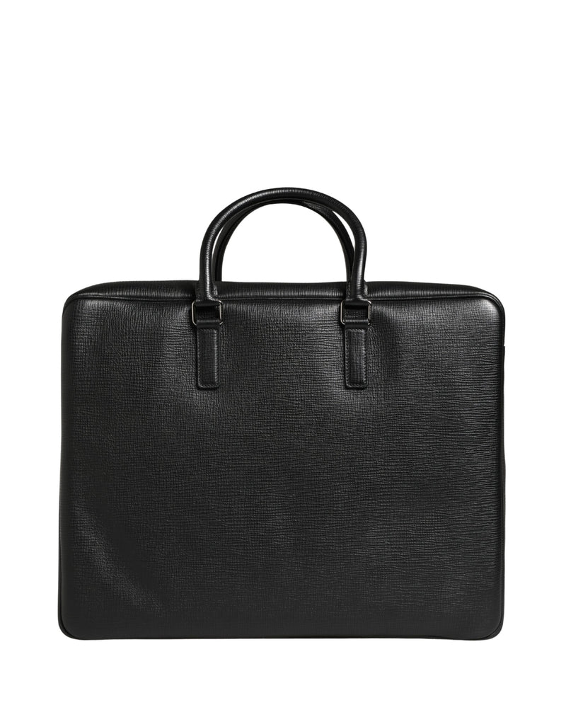 Sac week-end Dolce &amp; Gabbana en cuir noir avec applique « Car Man »
