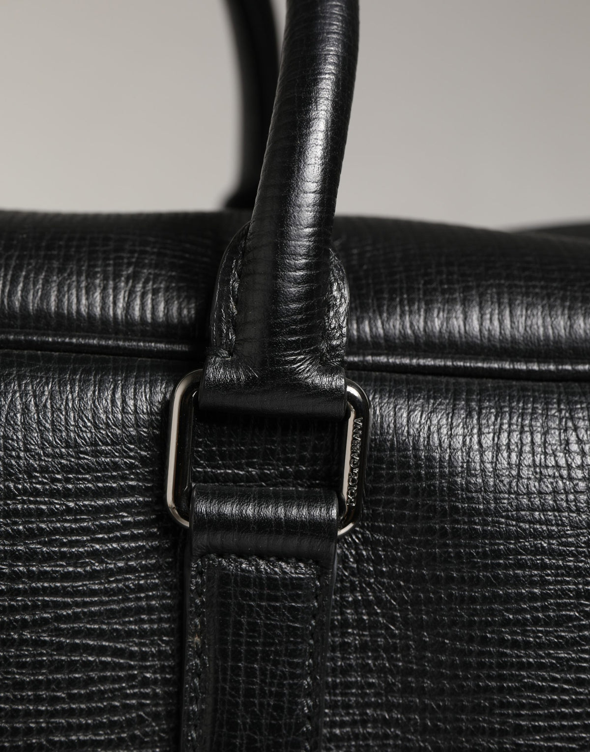 Sac week-end Dolce &amp; Gabbana en cuir noir avec applique « Car Man »