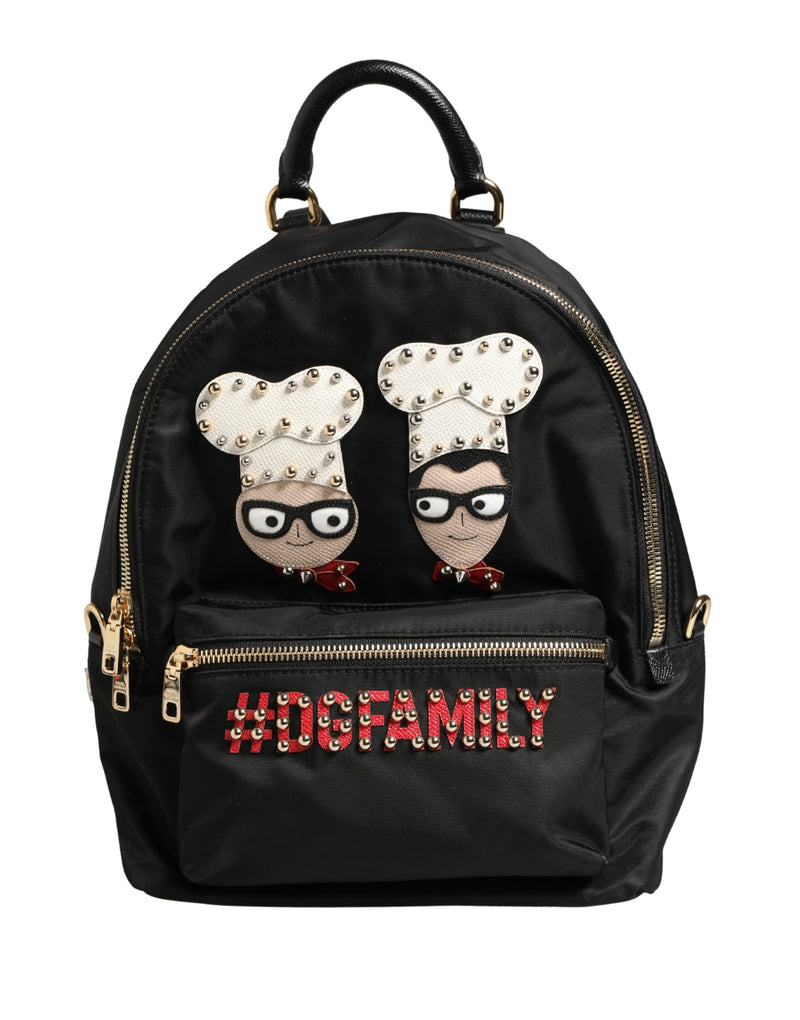 Dolce & Gabbana VULCANO Black Nylon #DGFAMILY Embellished Backpack