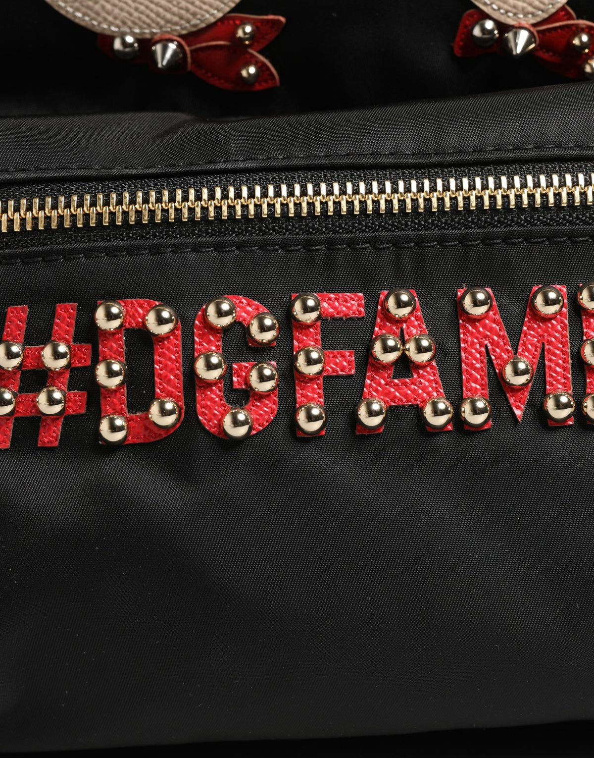 Dolce & Gabbana VULCANO Black Nylon #DGFAMILY Embellished Backpack