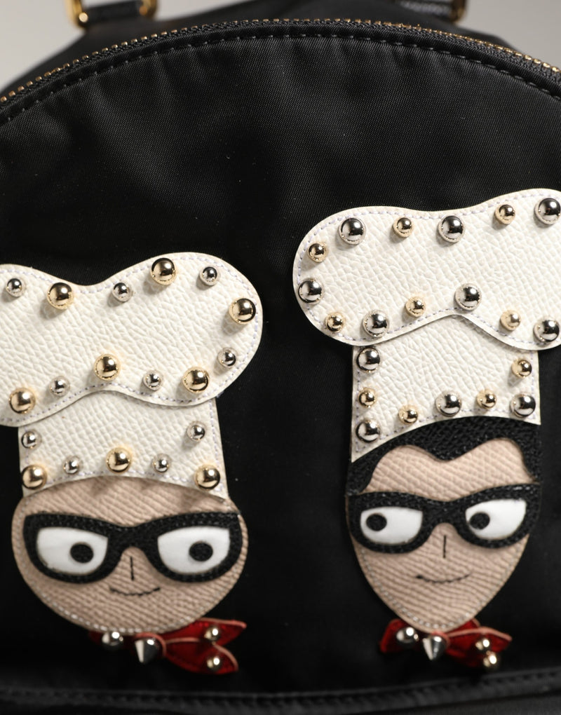 Dolce & Gabbana VULCANO Black Nylon #DGFAMILY Embellished Backpack
