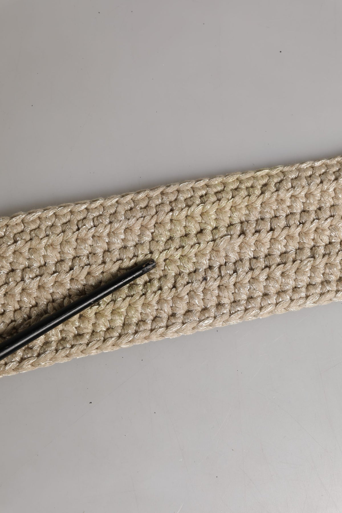 Ermanno Scervino Beige Woven Vintage Metal Buckle Waist Belt