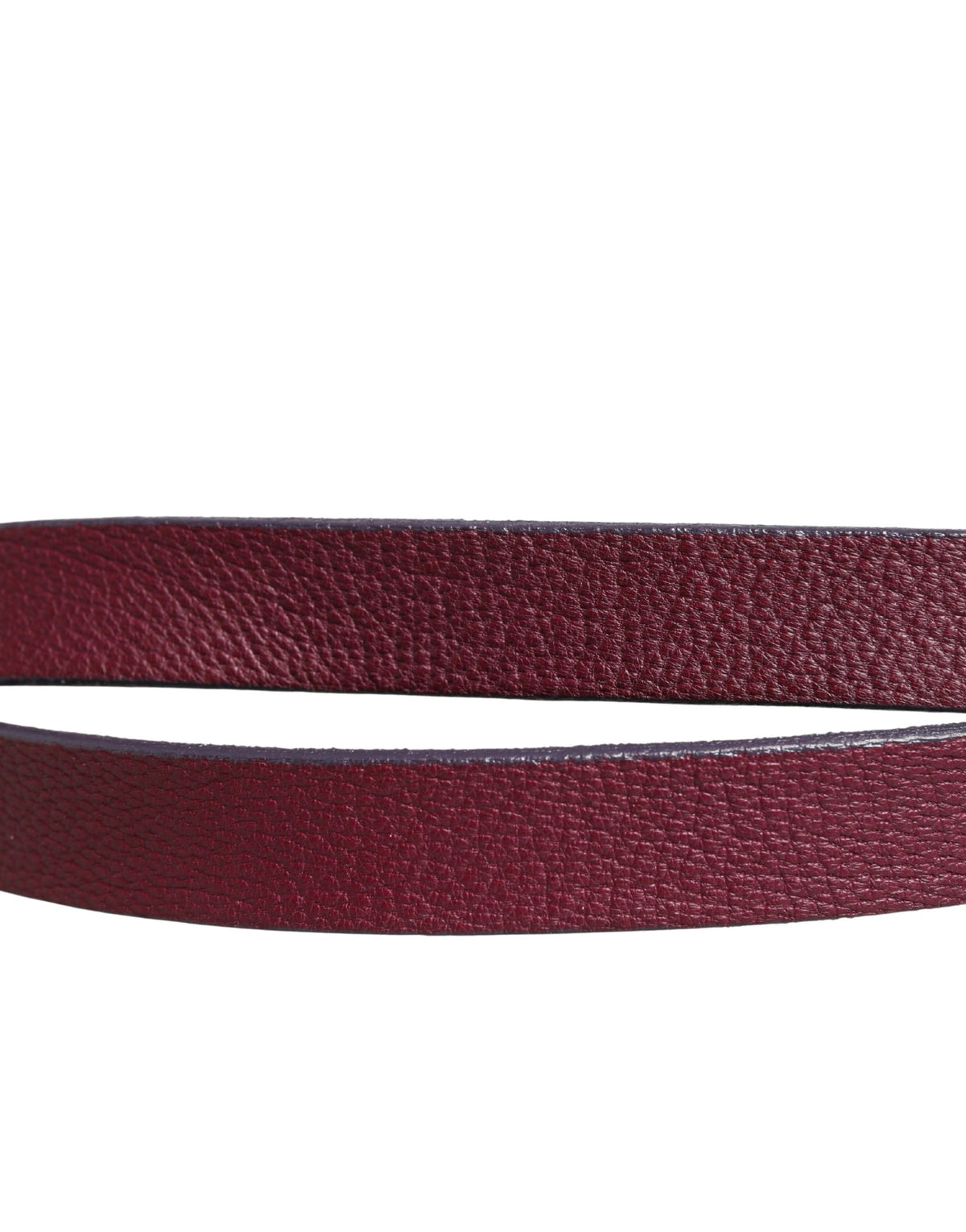 GF Ferre Maroon Leather Waist Belt with Silver Metal Buckle