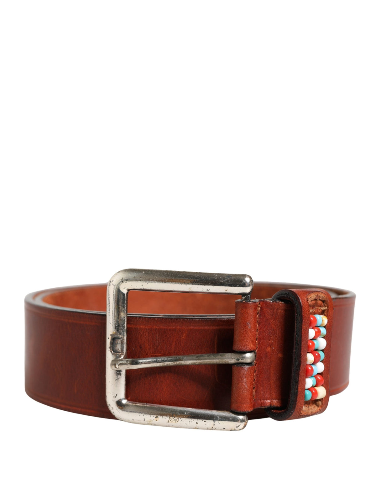 GF Ferre Bordeaux Wide Leather Waist Belt with Gold & Silver Buckle