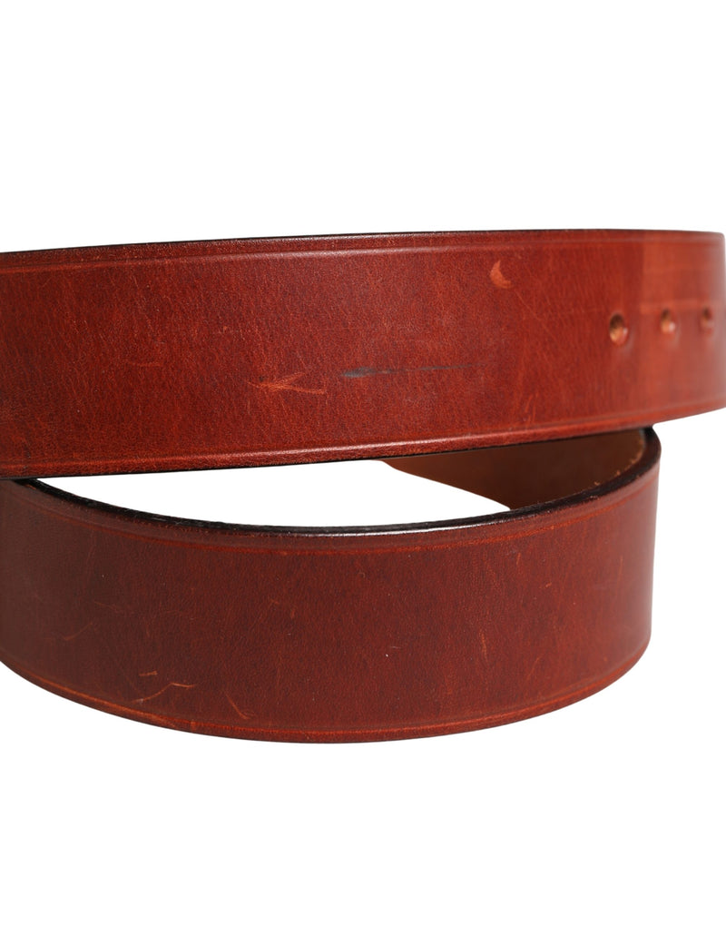 GF Ferre Bordeaux Wide Leather Waist Belt with Gold & Silver Buckle