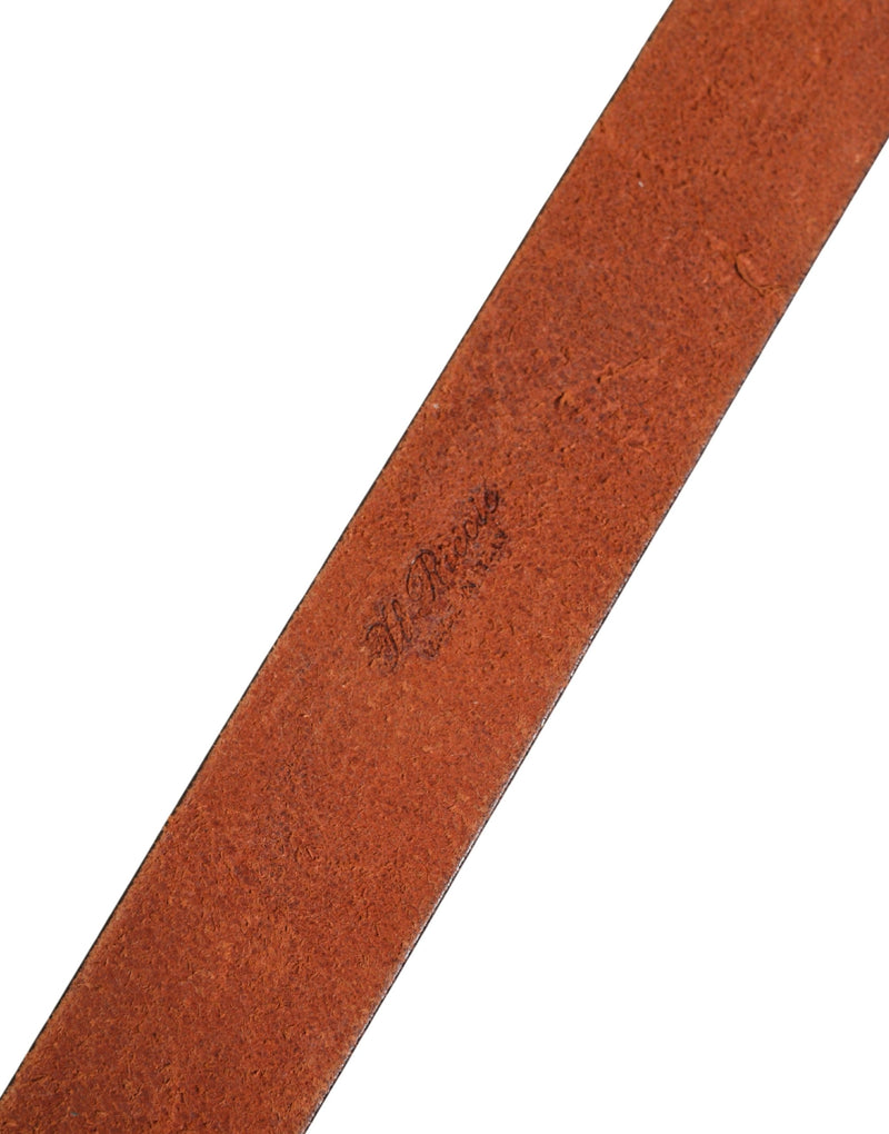 GF Ferre Bordeaux Wide Leather Waist Belt with Gold & Silver Buckle