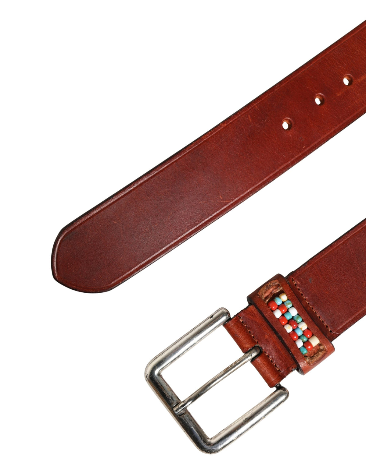 GF Ferre Bordeaux Wide Leather Waist Belt with Gold & Silver Buckle