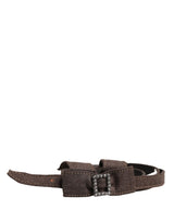 Ermanno Scervino Dark Brown Wool Bow Embellished Buckle Belt