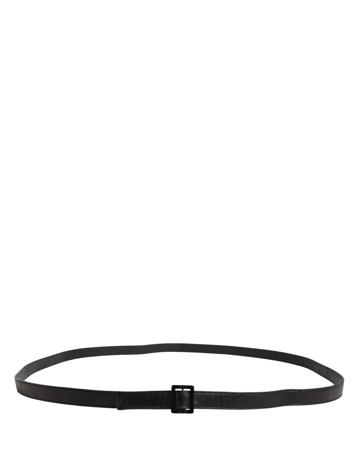 Costume National Ceinture en Cuir Noir avec Boucle Métallique Carrée