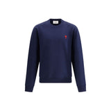 Ami Paris Blue Cotton Sweatshirt - Essential Comfort Wear