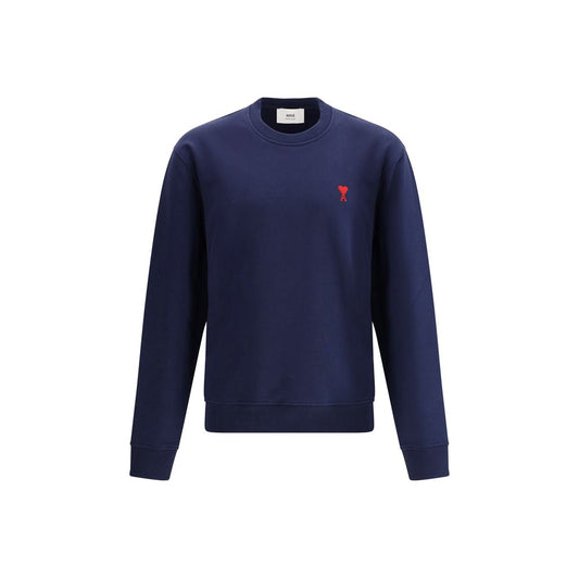 Ami Paris Blue Cotton Sweatshirt - Essential Comfort Wear
