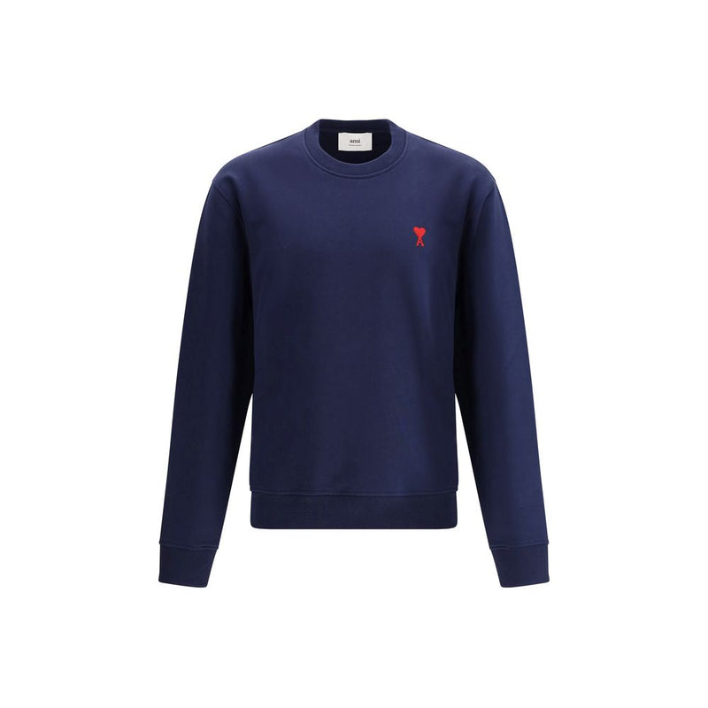 Ami Paris Blue Cotton Sweatshirt - Essential Comfort Wear