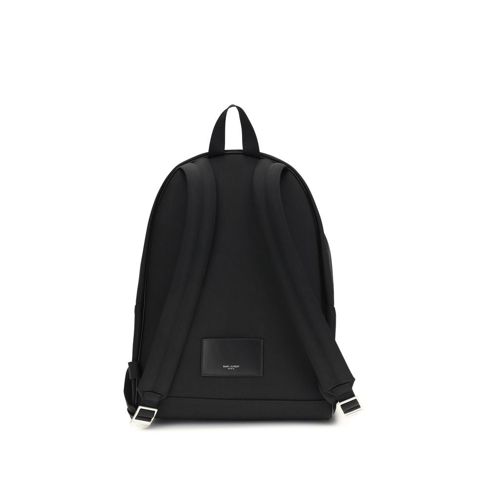 Sac à dos en tissu noir Saint Laurent