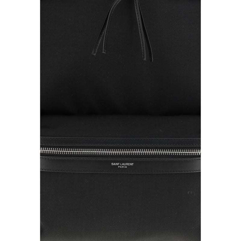 Sac à dos en tissu noir Saint Laurent