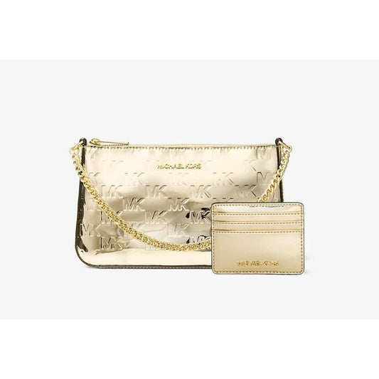 Michael Kors Gold Canvas Clutch Bag - Élégance et Praticité