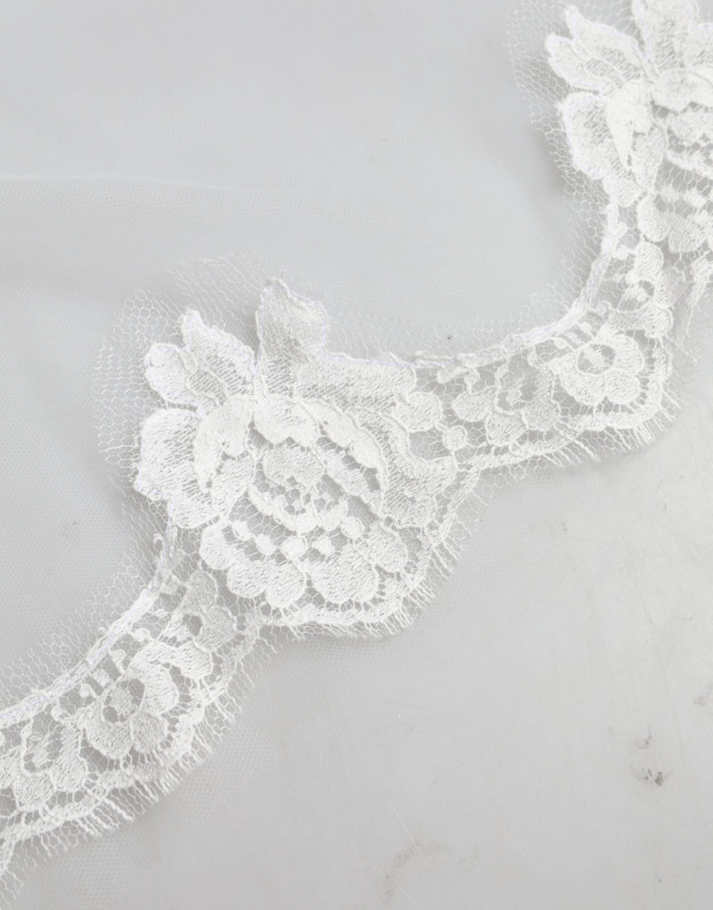 Dolce & Gabbana White Floral Lace Cathedral Veil - 3M Long