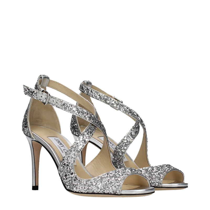 Jimmy Choo Emily Gray Plastic Strap-On Sandals for Women