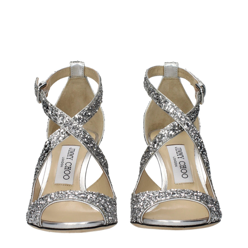 Jimmy Choo Emily Gray Plastic Strap-On Sandals for Women