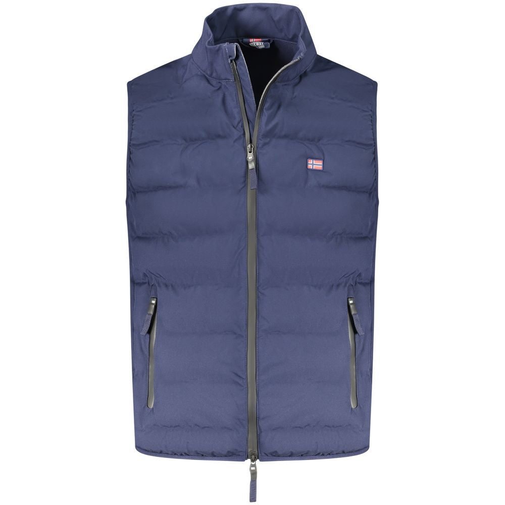 Norway 1963 Blu Polyester Men's Vest - Sleek & Functional