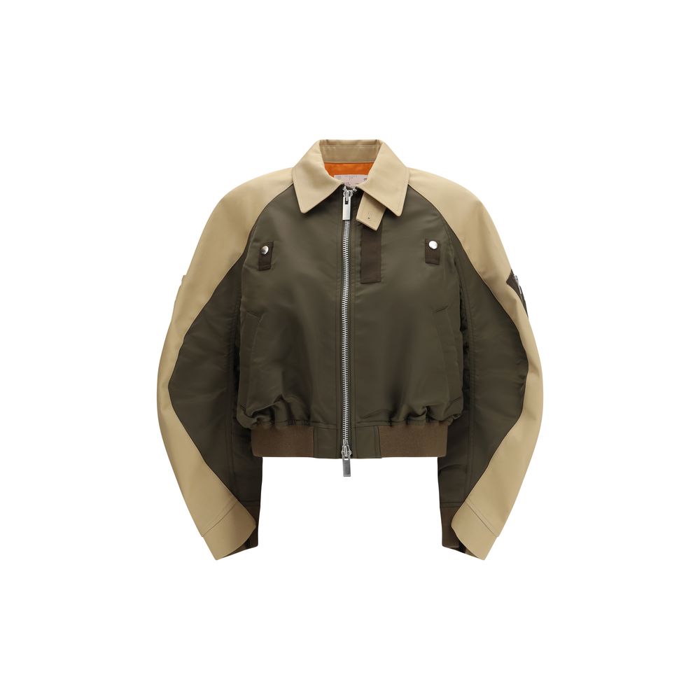 Sacai Bicolor Cotton Bomber Jacket for Women - Stylish & Versatile