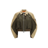 Sacai Bicolor Cotton Bomber Jacket for Women - Stylish & Versatile