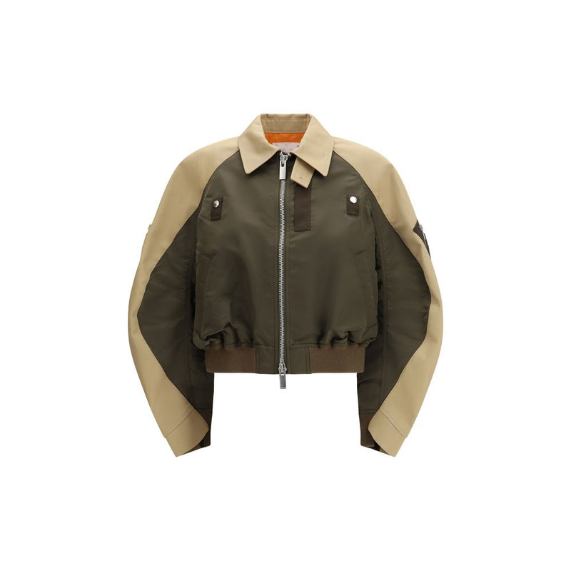 Sacai Bicolor Cotton Bomber Jacket for Women - Stylish & Versatile