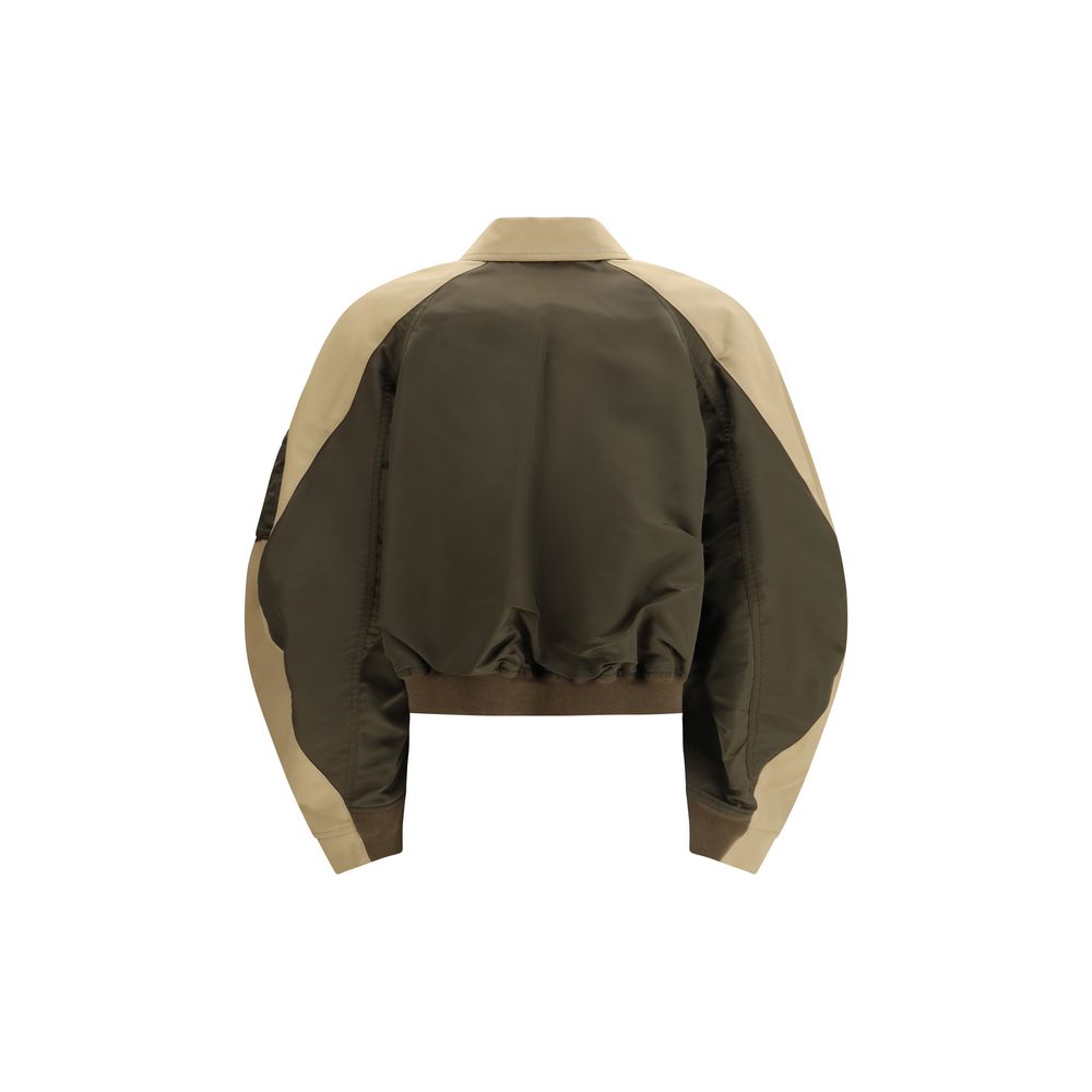 Sacai Bicolor Cotton Bomber Jacket for Women - Stylish & Versatile